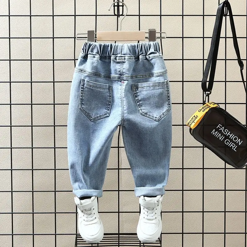 Kids Pants Boys Jeans Boys Jeans Pant Spring and Autumn Boys Printed Jeans New Children's Loose Western Style Boys' Casual Pants