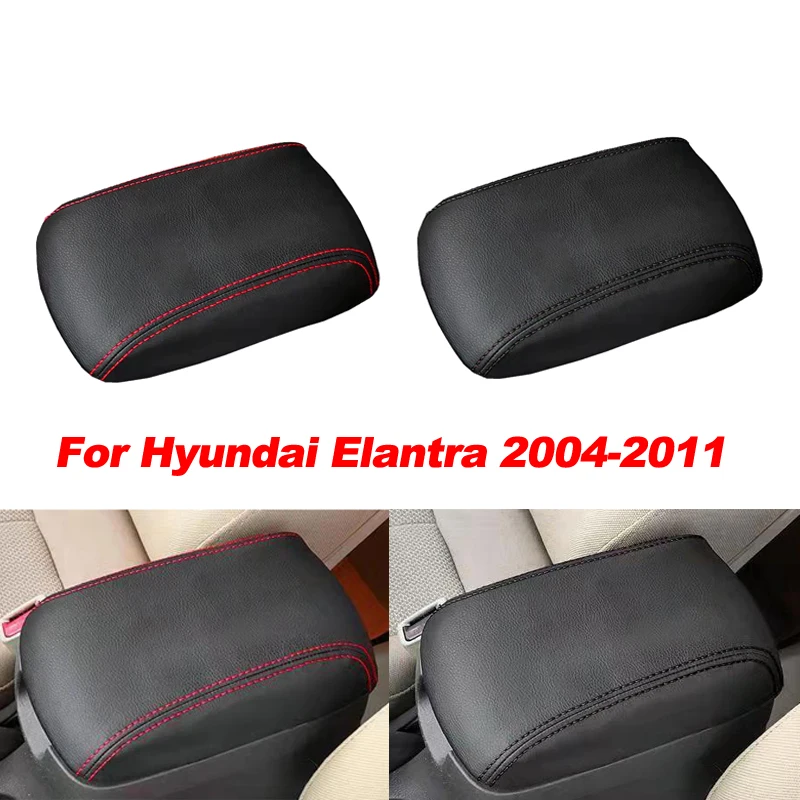 

04-11 For Hyundai Elantra Center Console Cover Car Armrest Cushion Box Pad Protector Car Interior Accessories PU Leather Black