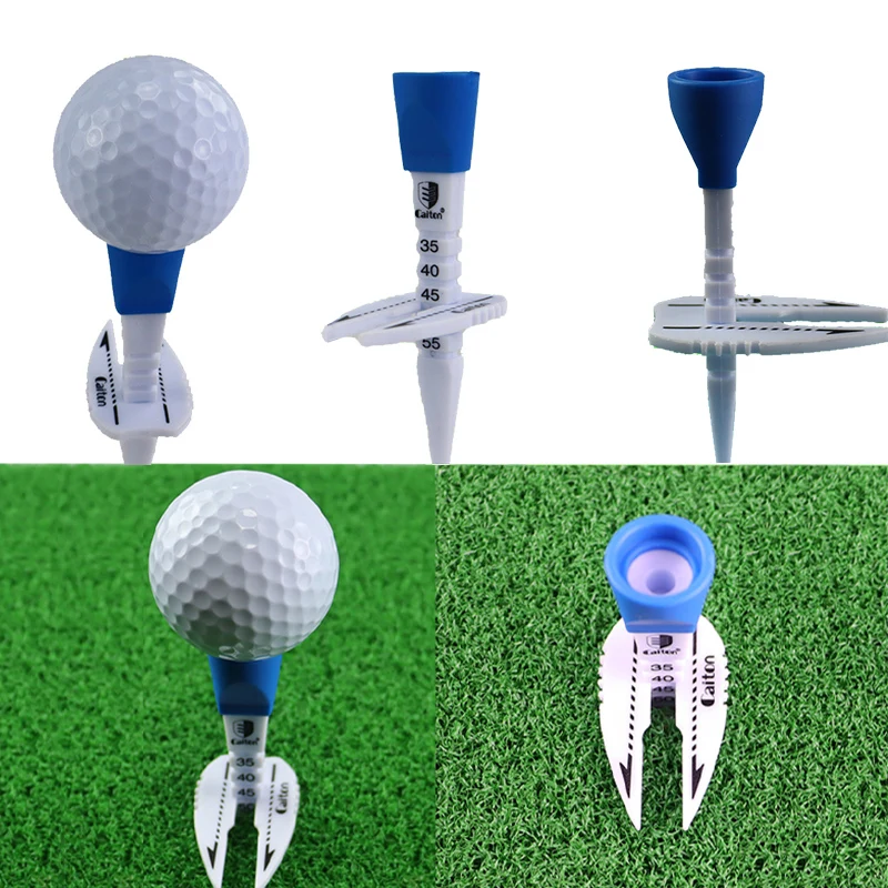 85mm Golf Tee 5 Color Step Down Golf Tees Plastic with Ball Mark Prevent Loss Rope Golf Divot Tool Ball Holder Accessories