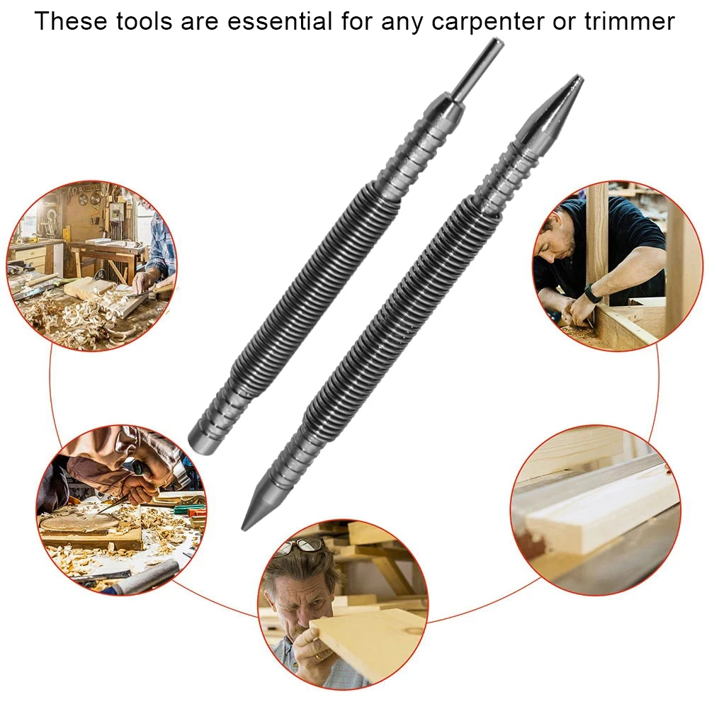 Spring Nail Punch Set 1/2Pcs Spring Loaded Marking Holes Tool Metal Woodwork