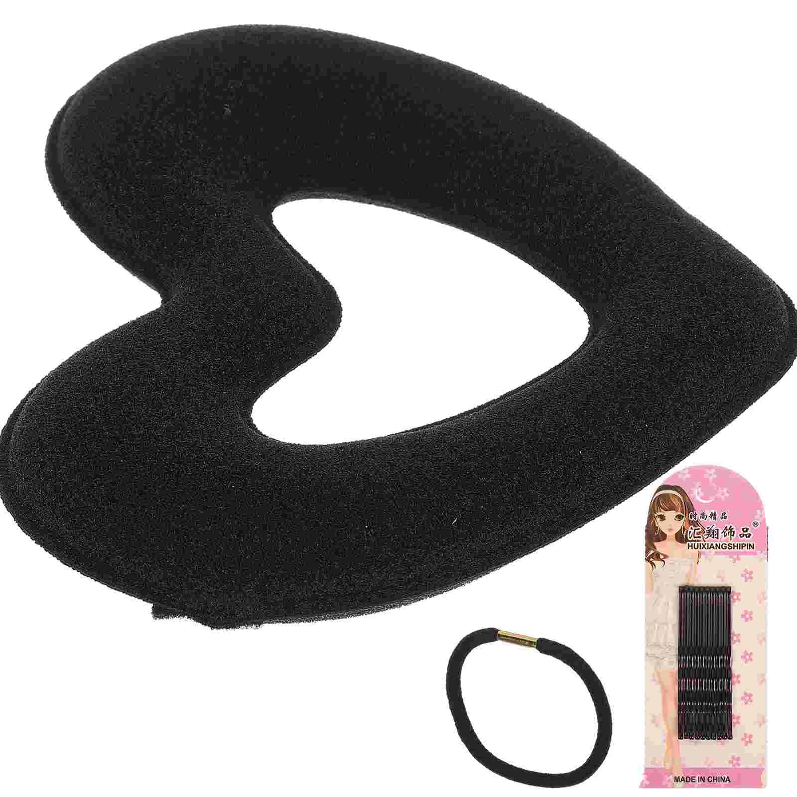 

Hair Donut Heart Shape Donut Heart Shape Hair Bun Maker (Black)