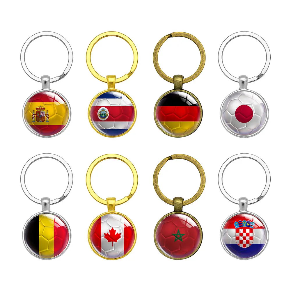 National Flag Round Keychain Spain Costa Rica Germany Japan Belgium