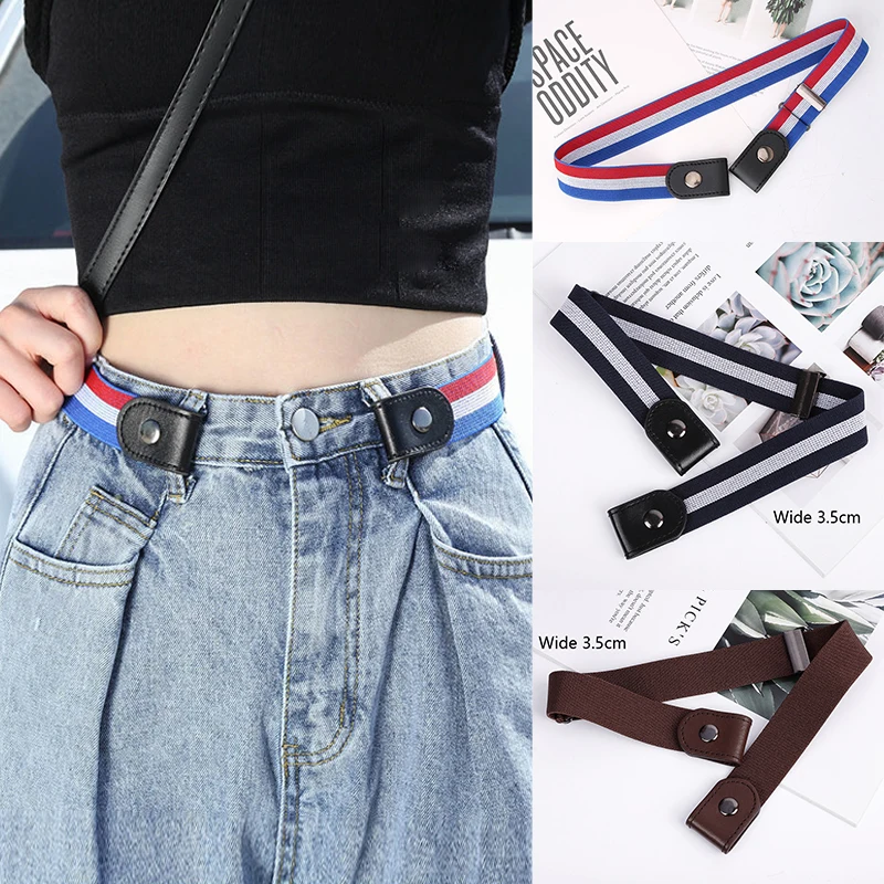 New Adjustable Stretch Elastic Waist Band Invisible Belt Bucklefree
