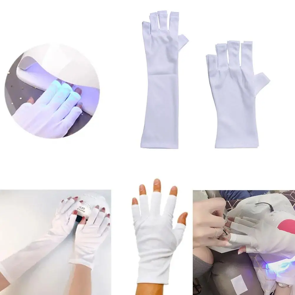 Anti Nails UV Protection Gloves 1pair Led Lamp Radiation Proof Glove Protecter Hands For UV Light Lamp Dryer Manicure Nail H5Z4 86w nails dryer led lamp gel polish lamp drying nail polish ice lamp for nail manicure led hybrid lamp machine uv sale