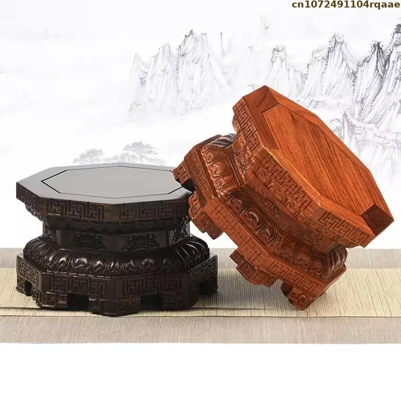 2 Kinds Ebony Bonsai Plant Shelves Standing Flower Base Flowerpot Wooden Sorting Table Log Lathe Display Rack Garden Home Decor