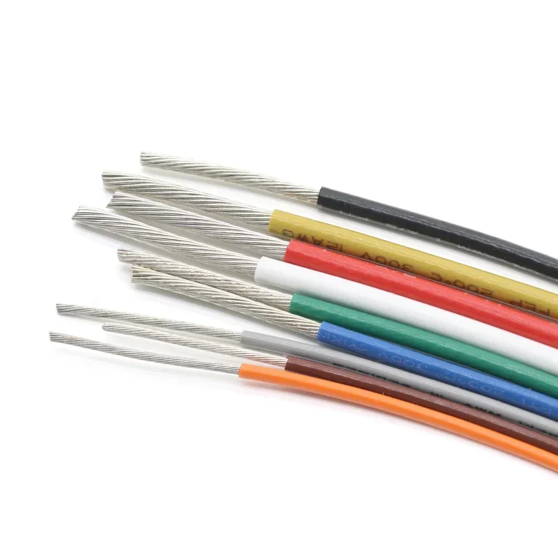 5M/10M UL1332 PTFE Wire 30/28/26/24/22/20/18/16/14/13/12/10 AWG FEP Insulated High Temperature Electron Cable For 3D Printer 2