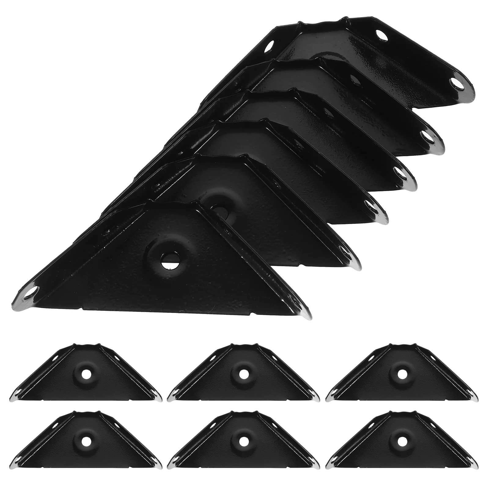 

12 Pcs Wall Cabinet Corner Code Brackets for Wood Brace Black Paint Furniture Hardware Iron Braces