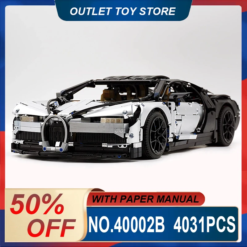 

New Technical MOC Silver Super Sports Car Scale 1:8 Model Building Blocks Bricks Puzzle Toy Christmas Gifts For Adult