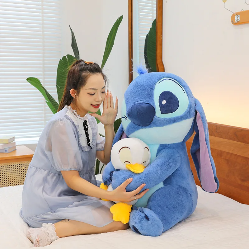 Plush Toys Disney Stitch Plush Pillow Hug The Duck Donald Duck Children's Comfort Sleeping Pillow Doll 30/45/60cm