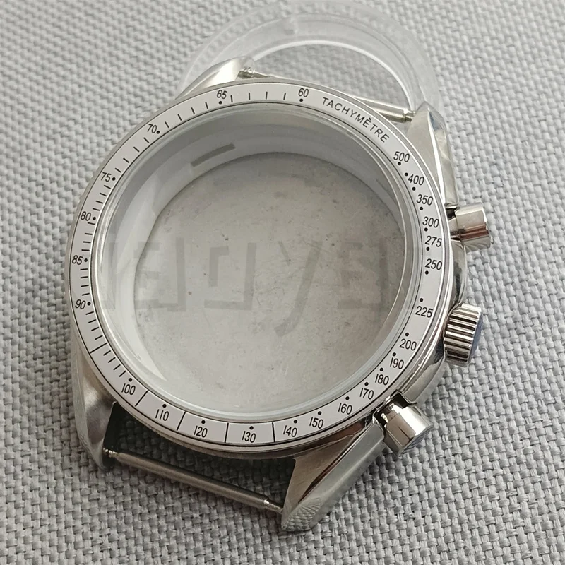 Silver Watch Case with Blue, Green, and Black Insert and Coated Glass - Quartz Chronograph Movement, Steel Bracelet, 40mm