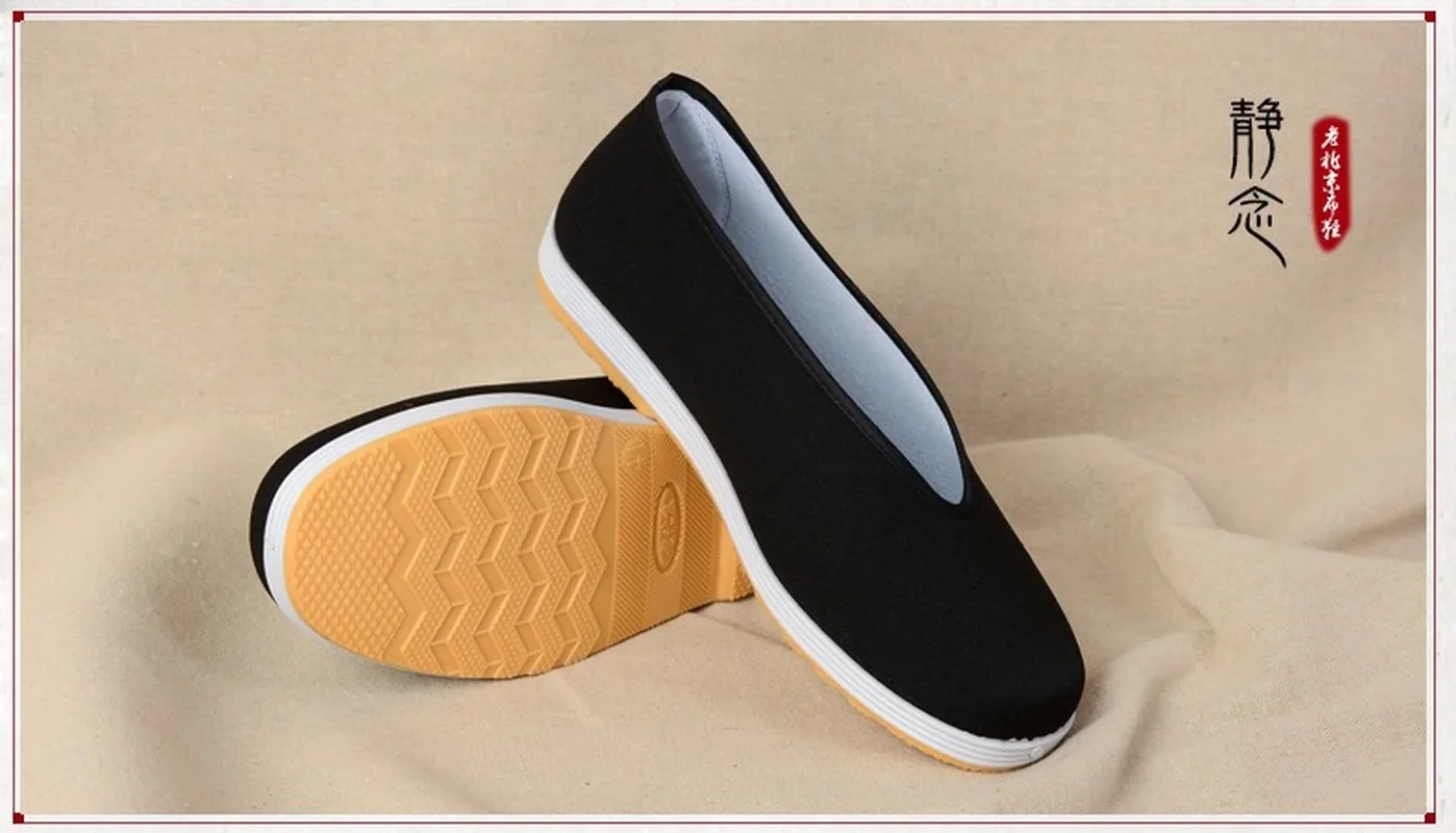 2024 New Old Beijing Cloth Shoes Men's Spring and Autumn Casual Flat Shoes Kung Fu Performance Round Mouth Black Cloth Shoes 6