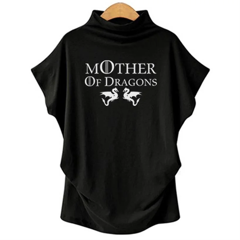 

2022 Summer Women Clothing Short Sleeve Turtleneck Women's T-shirt Mother Of Dragons Cotton Woman Top Summer Tops For Girls