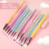 6pcs Professional Artist Paint Brushes Set - Fine Point, Wooden Handles, Nylon Round Pointed Flat Tips Multicolored Paint Brush 4