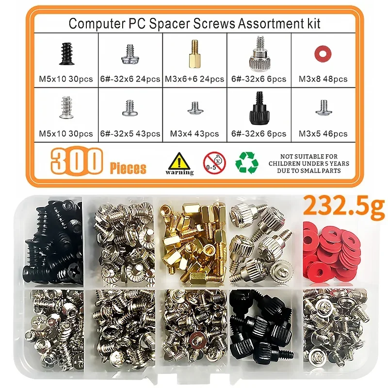 컴퓨터 PC 케이스용 DIY 나사 볼트 키트 세트, 하드 디스크 드라이브 선풍기 마더보드 전원 공급 장치 서버 HDD PSU PCI 마운트 수리