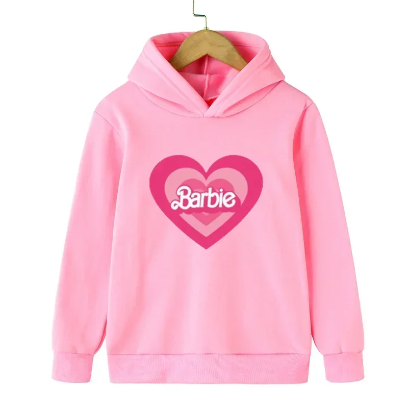 thumbnail image 1 of Sudadera con capucha de forro polar con estampado de dibujos animados de Barbie para niña, sudadera Kawaii de manga larga, ropa para bebé, primavera y otoño, 1 of 4