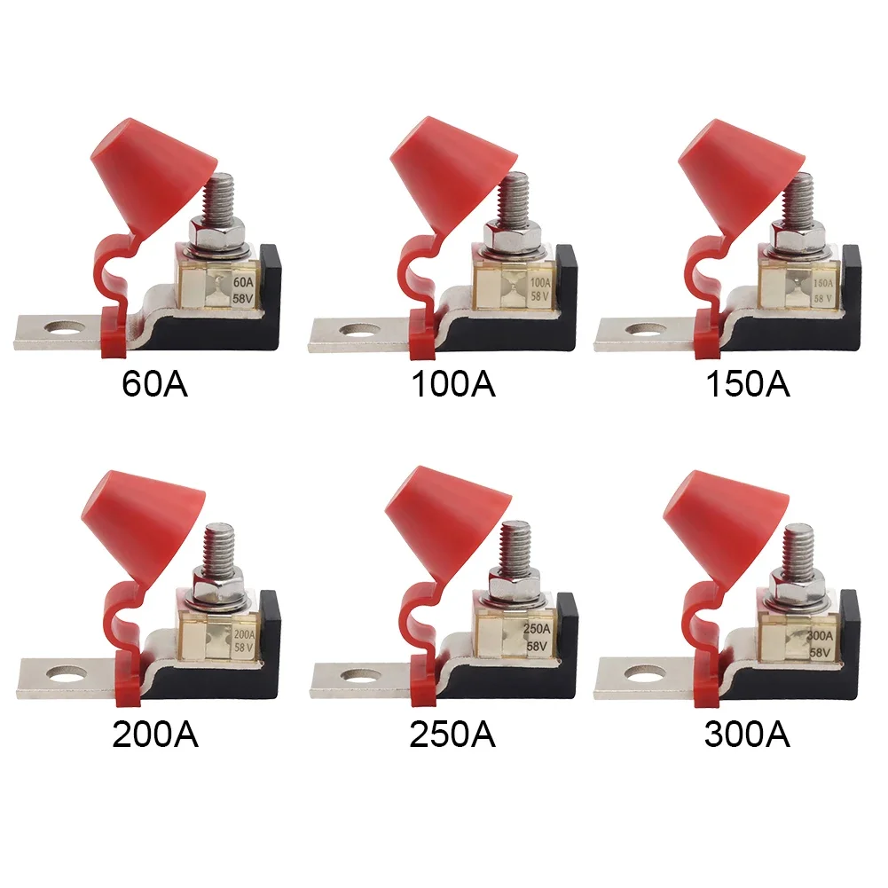M8 30A-300A Battery Terminal Mount MRBF Fuse Block Kit 58V with Single Stud 5/16" Marine Rated Battery Fuse for Boat Truck RV marine fuse block
