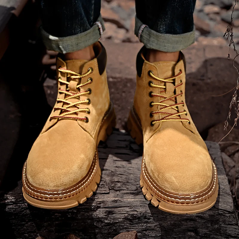 Casual Martin Boots Chaussures pour hommes en cuir Casual Martin Boots Lightweight Mens Trainers Running Walking Shoes_voghion.com