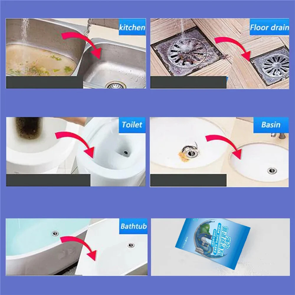 Powerful Drain Cleaner Pipe Dredge Agent Kitchen Bathroom Sewer Toilet Clog Deodorizer Cleaning Agent with Strong Chemical
