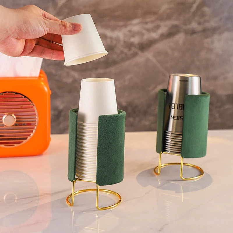 

Light Luxury Dust-proof Paper Cup Holder Disposable Cup Cup Taker Desktop Water Cup Storage Rack Tea Cup Water Cup Storage Rack