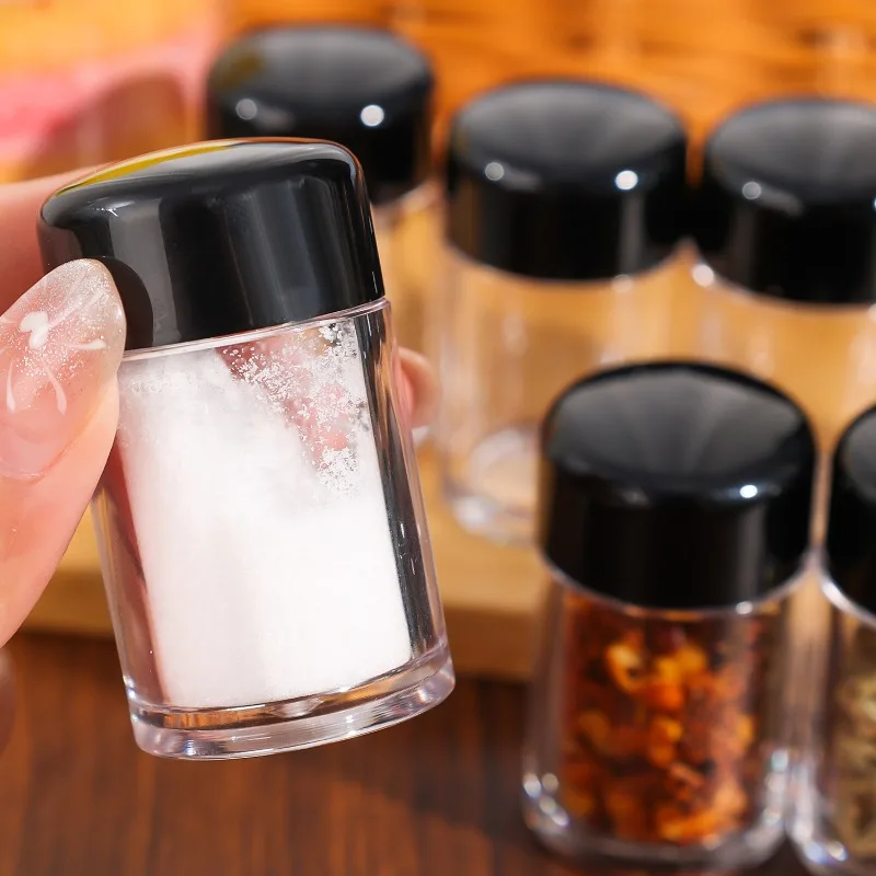 12-1PCS Transparent Seasoning Jars Portable Spice Condiment Storage Bottles Season Powder Containers Box For Kitchen BBQ Cooking 2