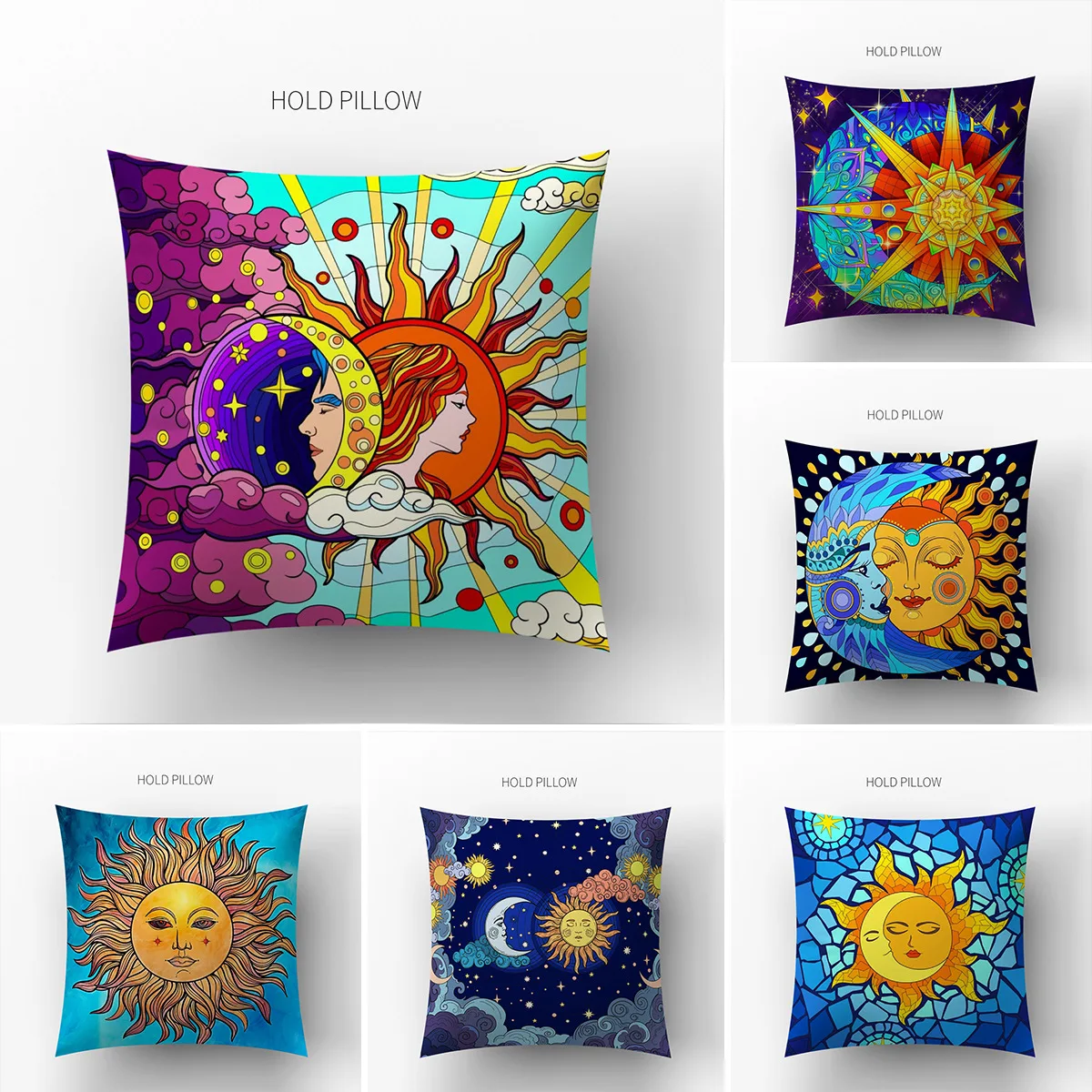TarotSunFacePillowCoversDecorativeZodiacMoonPillowsCasefor