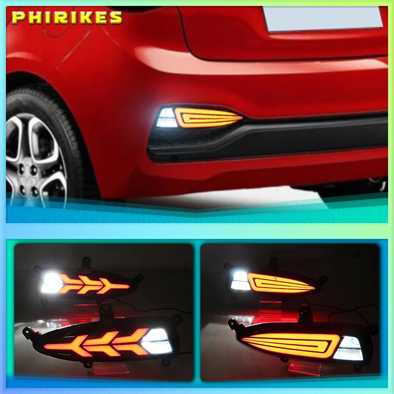 

2PCS Multi-function LED Reflector Lamp Rear Fog Lamp Bumper Light Brake Light Auto Bulb Reverse Light For Hyundai I20 2018 2019