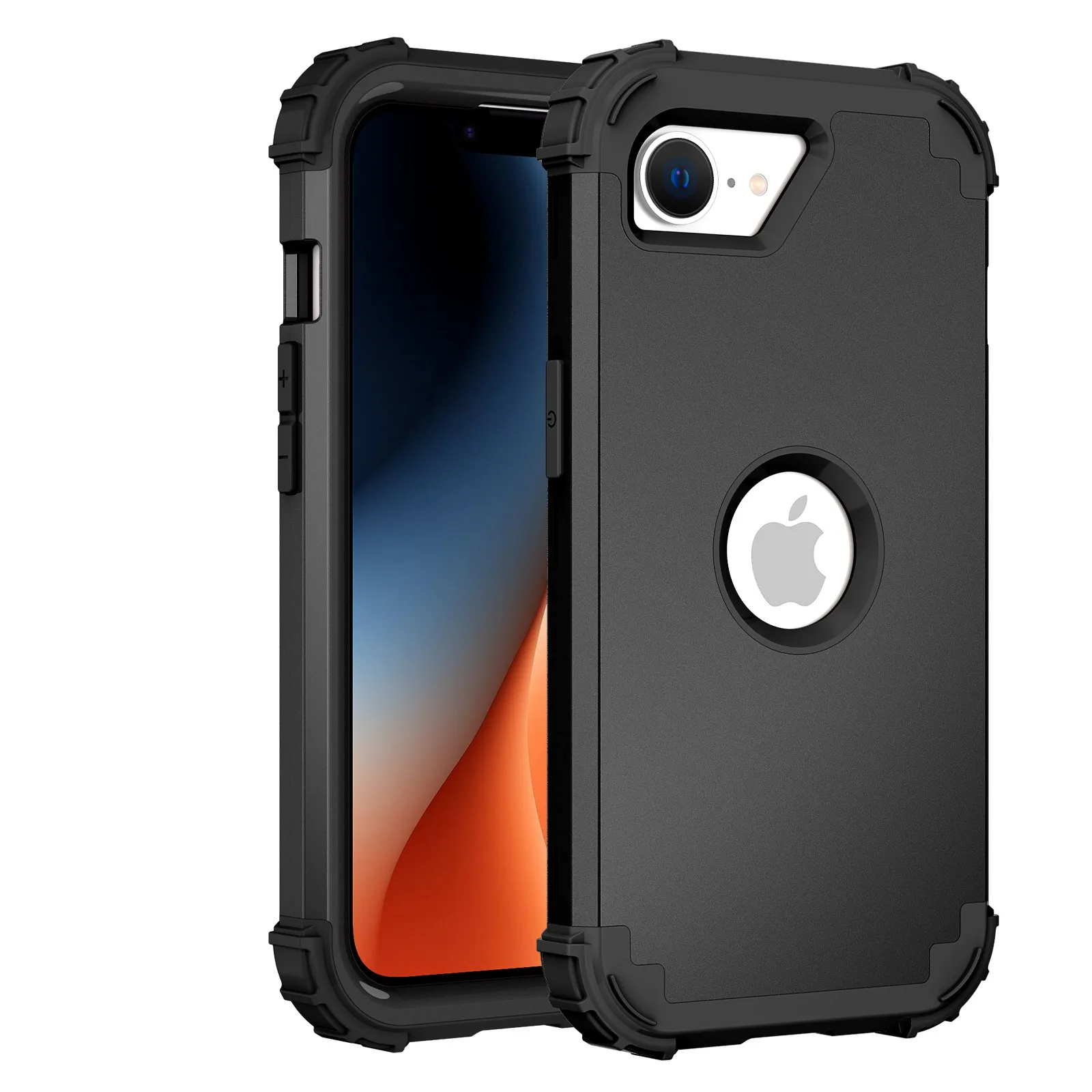 Heavy-Duty 3-in-1 Rugged Protective Phone Case with Soft TPU Silicone Lining and Hard Plastic Exterior