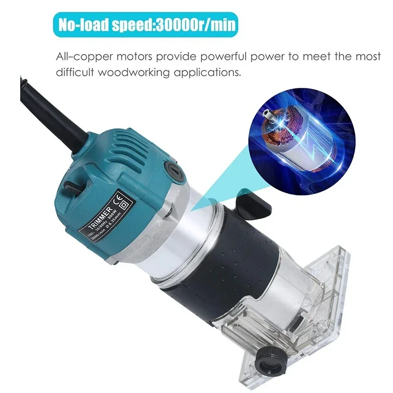 8000W Woodworking Electric Trimmer Wood Router Machines Tool Electric Power Carpentry Manual Trimmer Tools With Milling Cutter 2