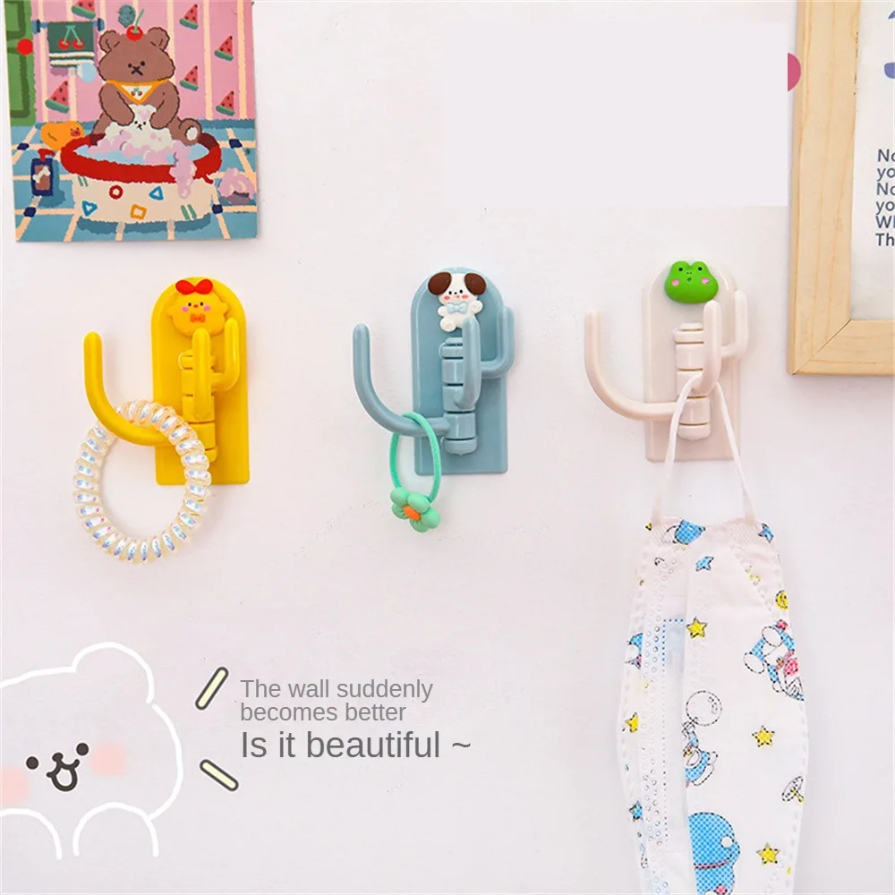 

Самоклеящийся крючок для ключей, без отверстий, стеллаж для студенческого общежития, без отметки, стеллаж для хранения бытовых гаджетов, креативная мультяшная стойка