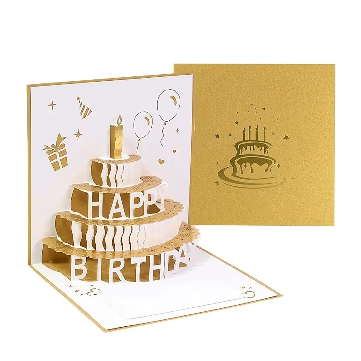 No Musical Birthday Greeting Cards 3D Pop Up Gift Card with Led Music gift cards with envelope wedding decorations for tables 1PC greeting cards
