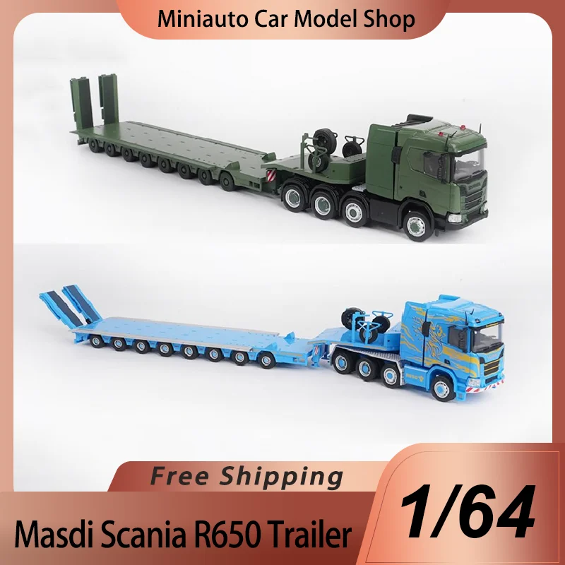 MASDI SCANIA R650 & トレーラー 1/64 在庫 Masdi 1:64 スカニア R650 輸送車両フラットベッド