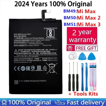 샤오미 미 맥스 교체 배터리, 정품 휴대폰 배터리 및 도구, 100% 정품, 3 Max3 BM51 / BM50 미 맥스 2 Max2 / BM49 미 맥스