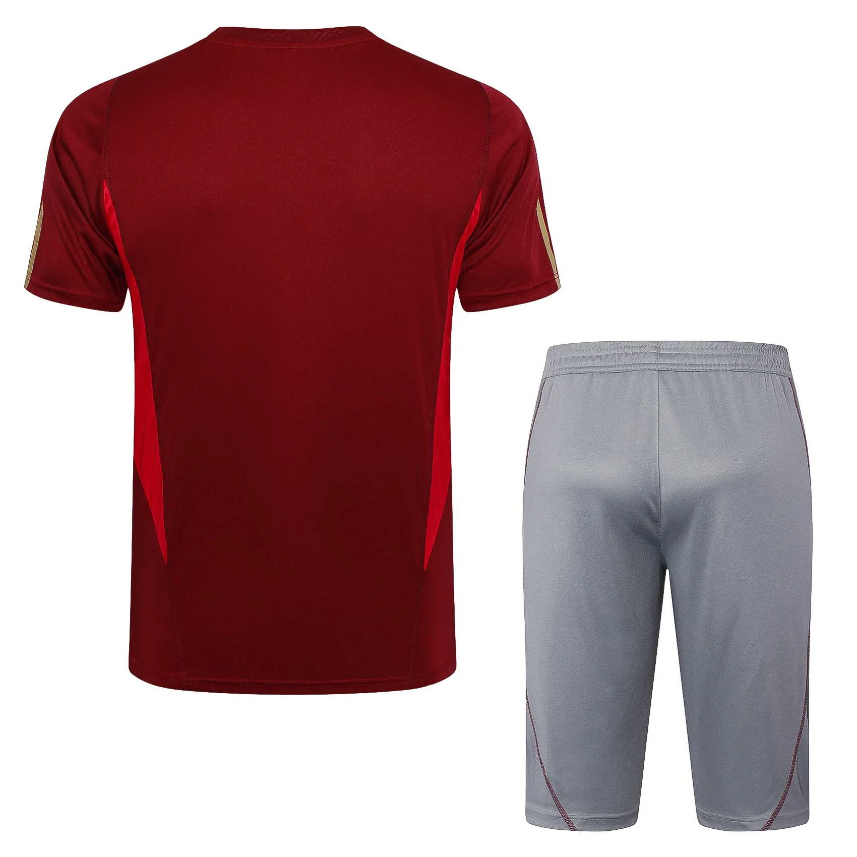 Adidas Soccer Jerseys Men Short-sleeved and Cropped Trousers Graphic-Printed Performance Comfortable Training Suit Red
