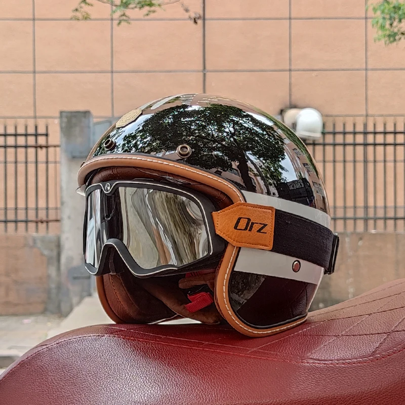 Casco de Moto de cara abierta Para hombre y mujer, protector de cabeza  Vintage Para Moto, Scooter, Moto Jet, Vespa, Motocross, ECE-R22/06 -  AliExpress