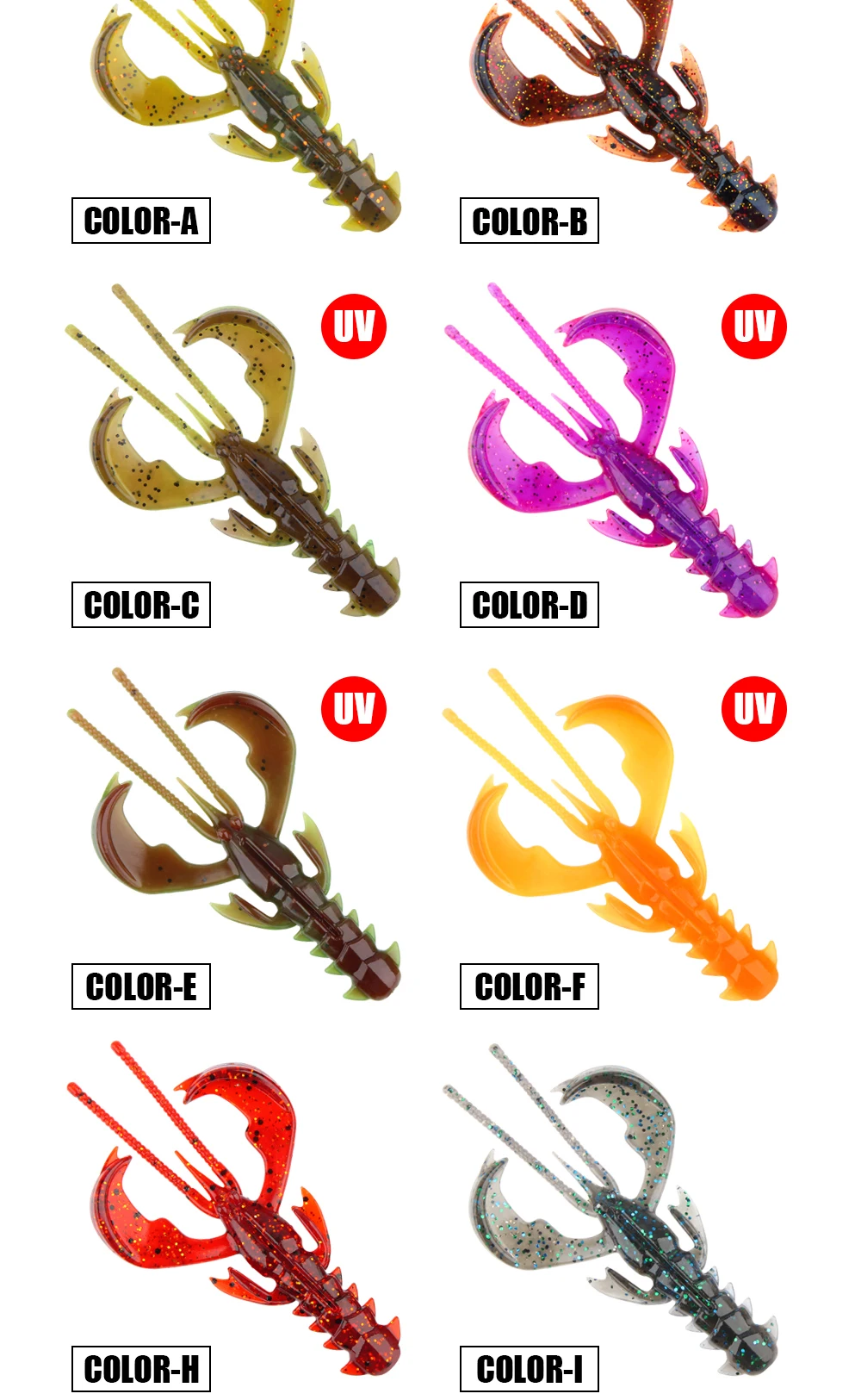 Spinpoler Agile Shrimp Soft Bait Angelköder TPR Floating Salted UV Active Krebse für Weedless Rigs Jig Ned Split Drop Shot – Detail 7