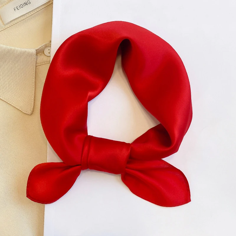Silk Bandana Scarf - Luxury Square Wrap for Women High-Quality Kerchief Spring Fashion Shawl