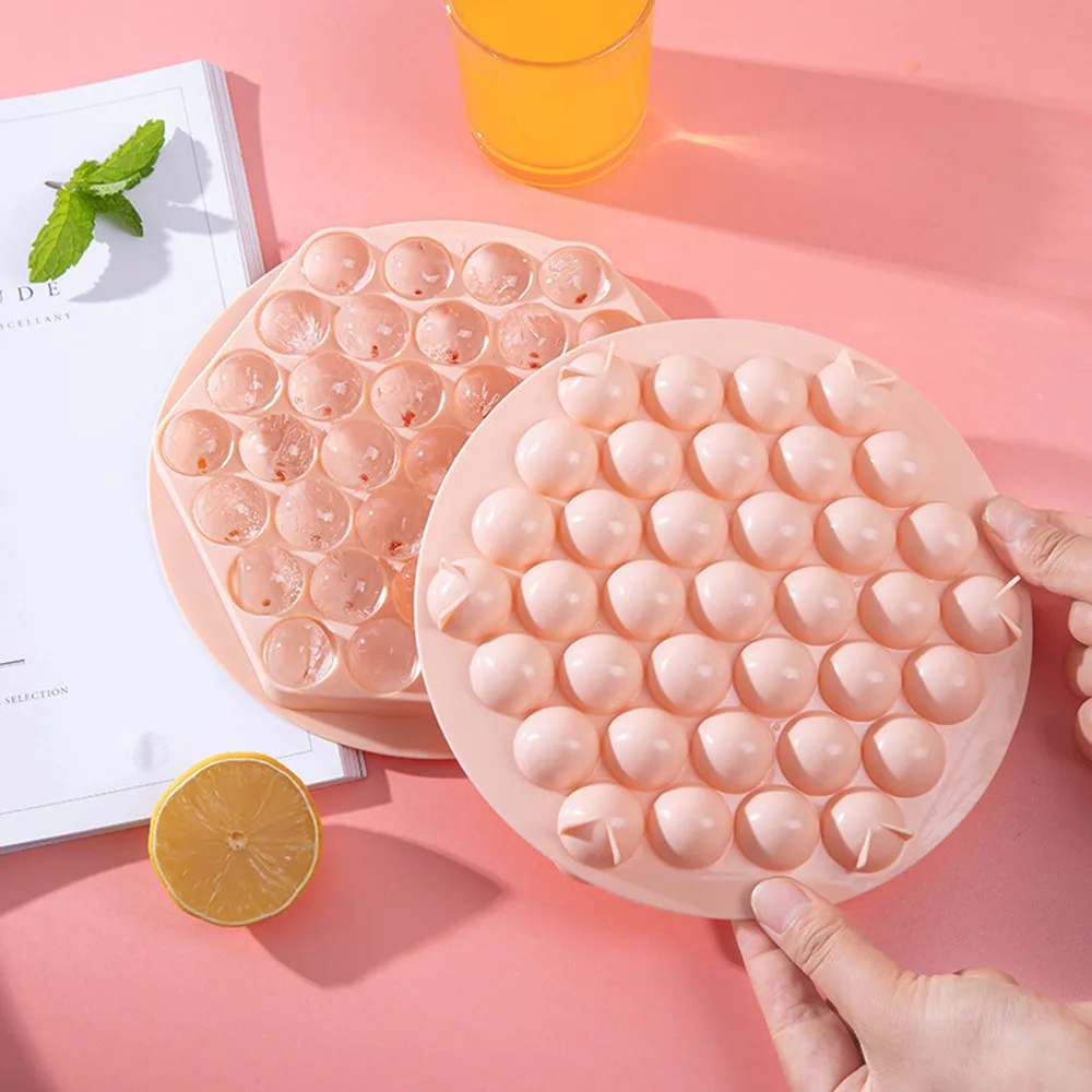 Silicone Ice Cube Maker Ice Maker Round Ice Cube Mold Ice Cube Tray Food Grade Making Mold Cream Party Whiskey Cold Drink Kitchen Gadgets Pp
