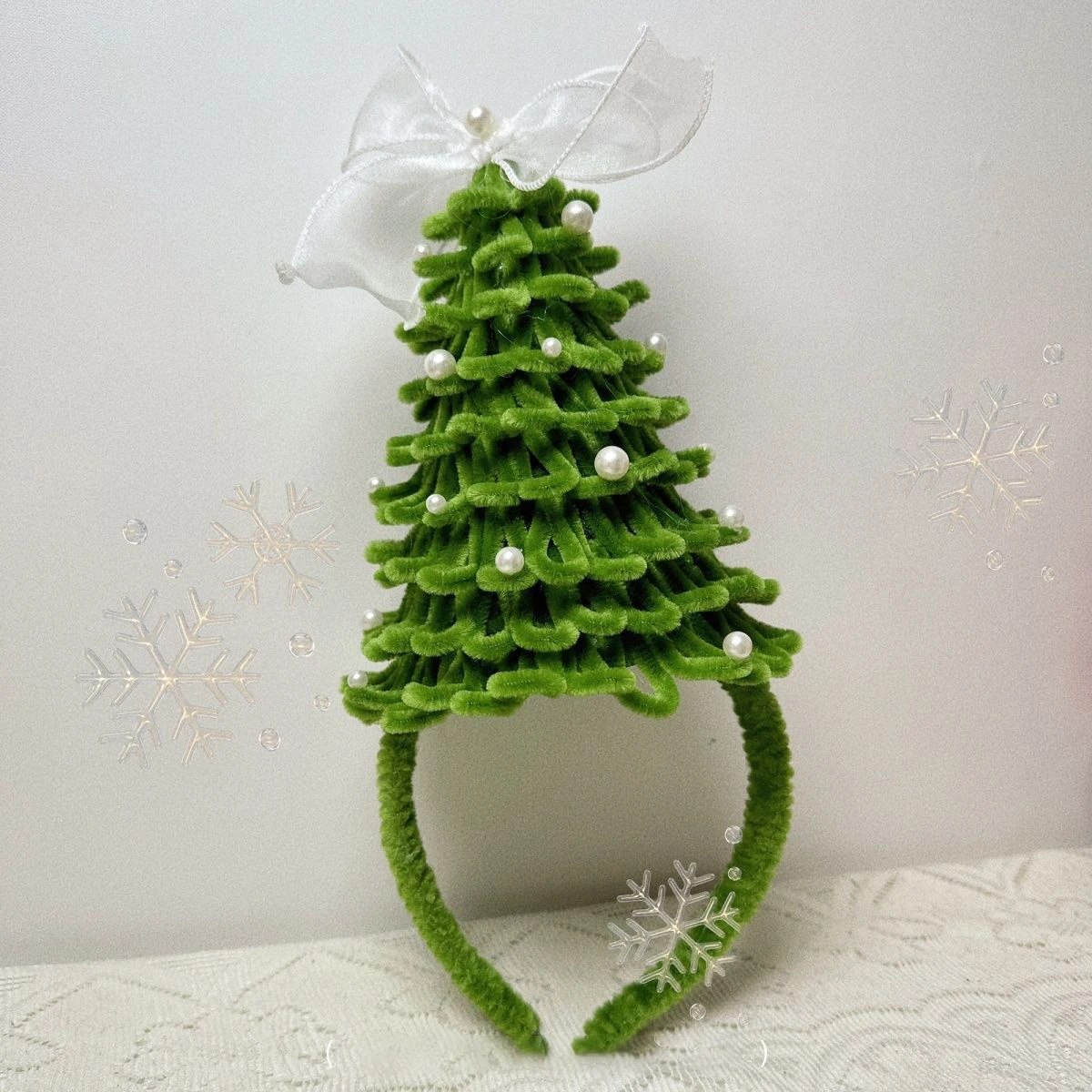 Christmas Tree Hat Ribbon Bow Elk Deer Xmas Hat Cap Party Headwear Hair Clip Hair Hoop Christmas Headband Party Costume Supplies
