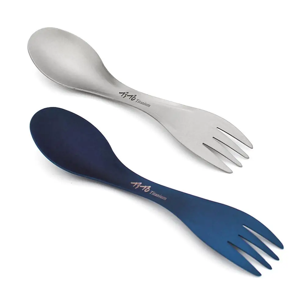 Description Picture 6 of itemTitanium Spork Spoon Ultralight Cookware Portable for Outdoor Camping Picnic Accessories Hiking Travel 2in1 Tableware