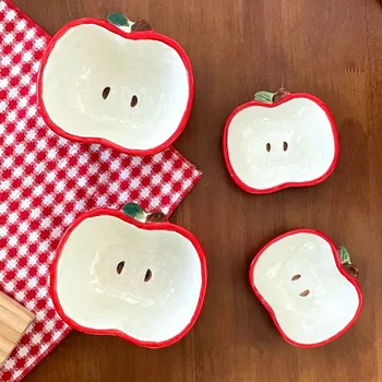 Simpatici piatti creativi in ceramica per modellazione di mele Ciotole per yogurt da cucina Ciotole per insalata Piatti per condimenti Decorazione della tavola. 1
