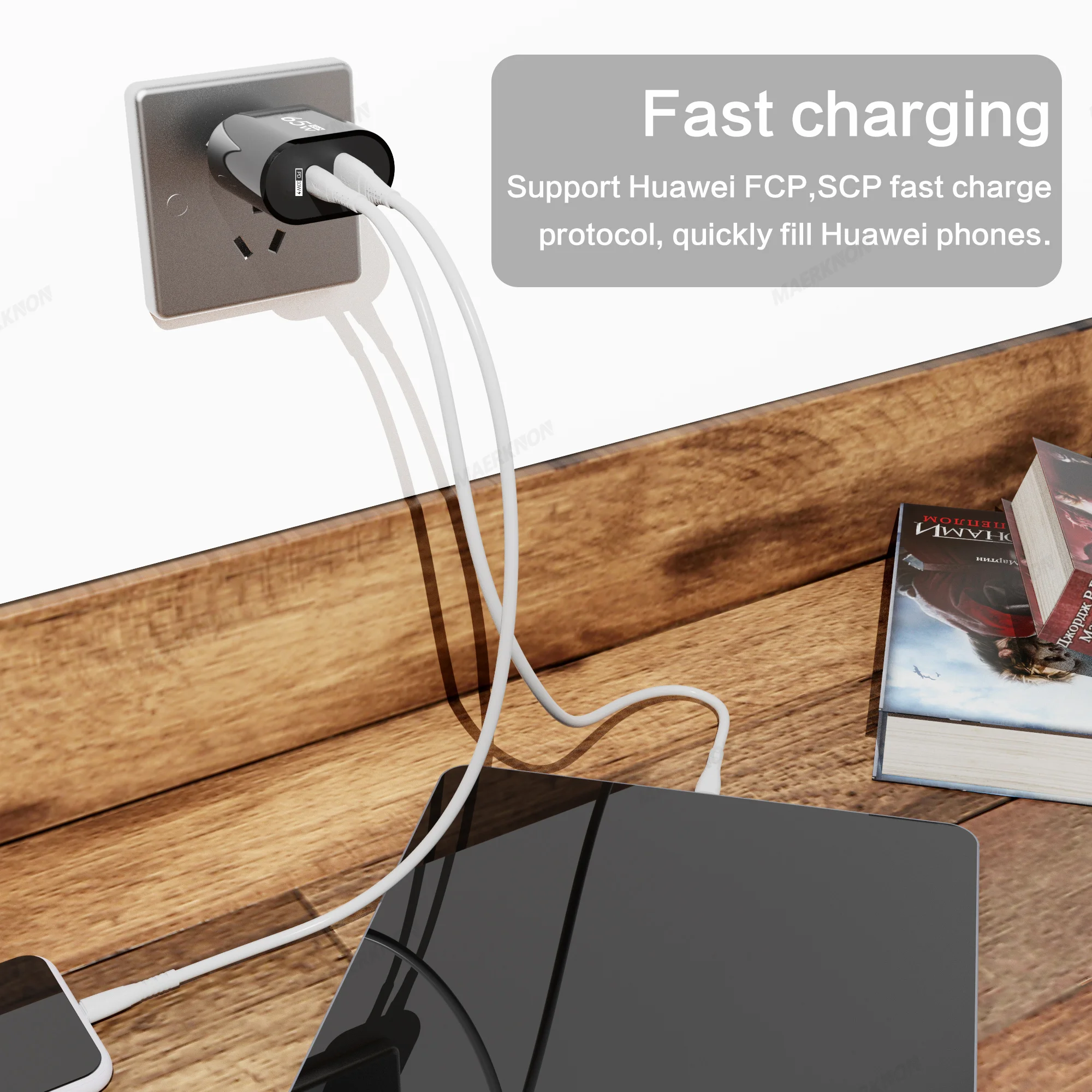 65W GaN USB C Fast Charging 3 Ports Quick Charger 3.0 Mobile Phone Adapter For iPhone 15 Xiaomi Samgsung Portable Wall Charger usb c charger,phone charger,charger adapter,wall charger,mobile phone charger,usb phone adapter,phone charger adapter,usb charger