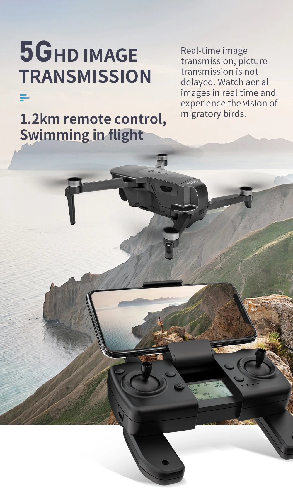 JINHENG L300 GPS Drone, Watch aerial images in real time and experience the vision of 1.2km remote control, mig