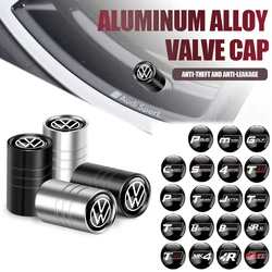 Car Wheel Tire Valve Caps Tyre Stem Covers Airdust Waterproof for Volkwagen VW R-line Golf Polo Tiguan Touran Passat MK4 GTI TSI