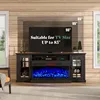 Glass Fireplace TV Stand for TVs up to 65'' with 12 Color,Media Entertainment Center Console Table with Doors Closed Storage 6