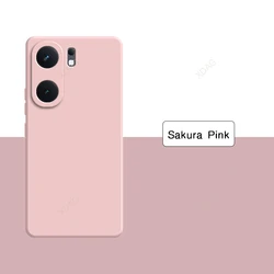 Elegant Solid Color Liquid Silicone Phone Case - Soft Luxury Back Cover Shell for IQOO Neo 9 (Sakura Pink)