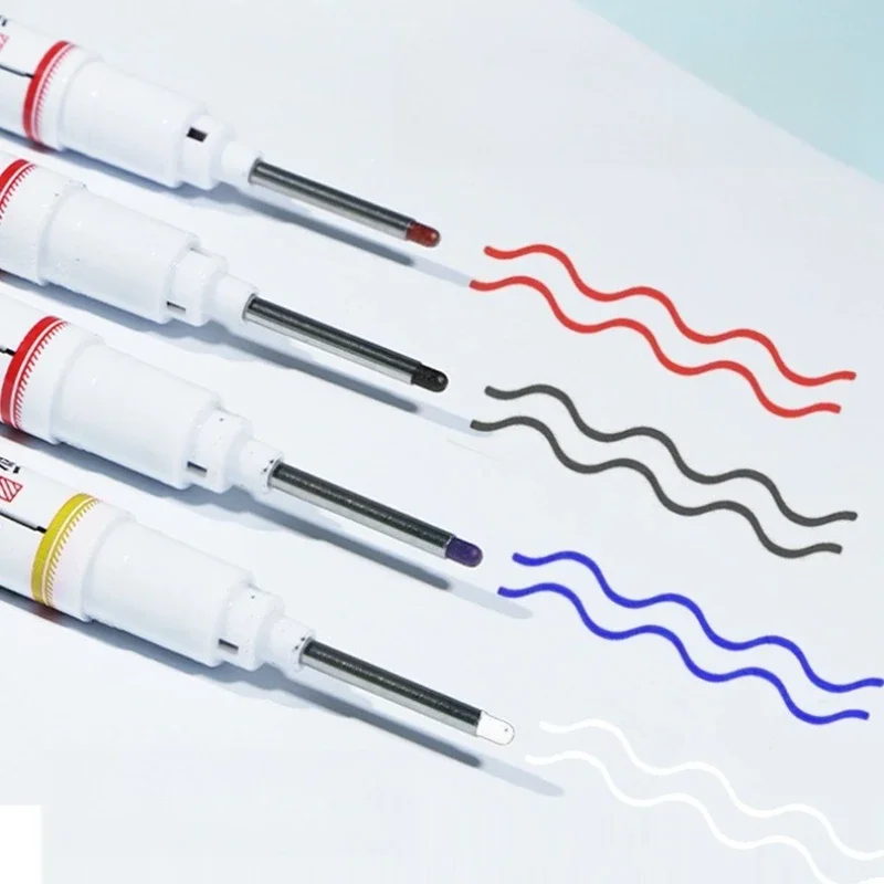 Long Needle Waterproof Oil Marker Pen for Various Surfaces - Red & Blue