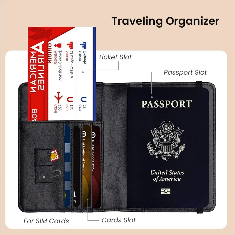 Luxury RFID-Blocking Passport Wallet - Premium PU Leather Travel Essential