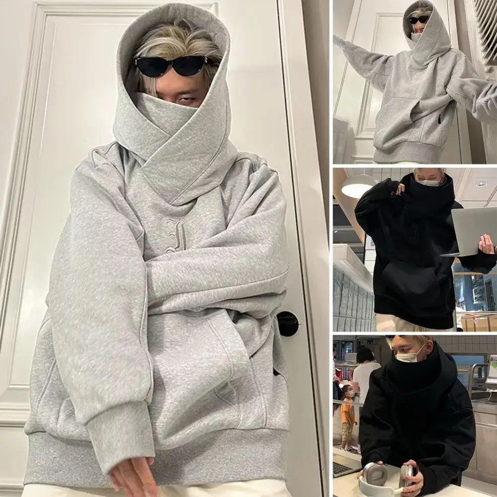 

Chic Winter Hoodie Pullover Soft Autumn Hoodie Big Pocket Men Hoodie