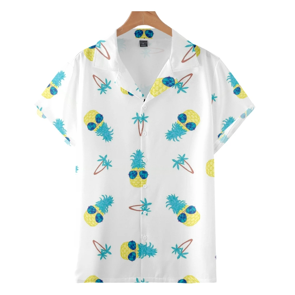 

Men's Fashion Cuban Style Hawaiian Shirt Flamingo Coconut Tree 3D Print Cozy Casual Short Sleeve Beach Oversized Clothes 5