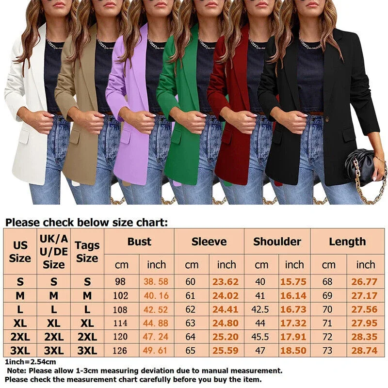 Spring Thin Women's Suit Jacket Solid Color Casual Single-breasted Long Sleeve Blazer Ladies Business Commuting Slim Suit Coat